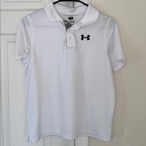 Boys White UA Golf Shirt